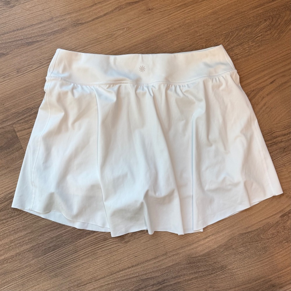 Athleta Ace Advantage 15 1/2 Skort White Tennis Golf Athletic Skirt Womens L - Picture 2 of 10